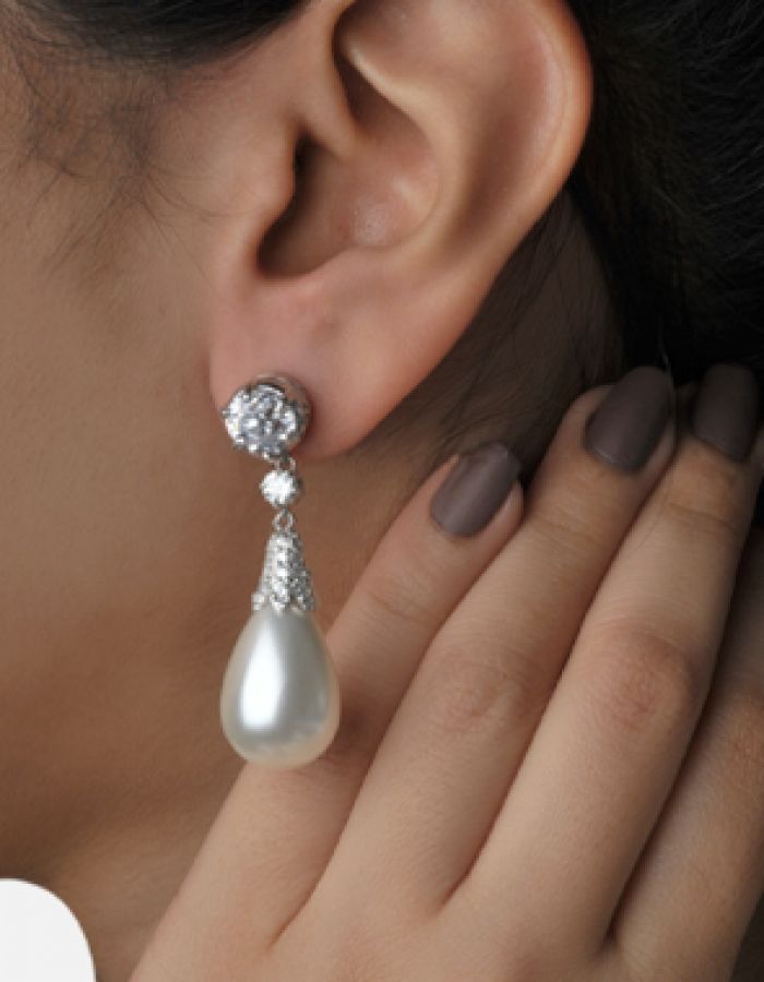 pearl and diamond earrings