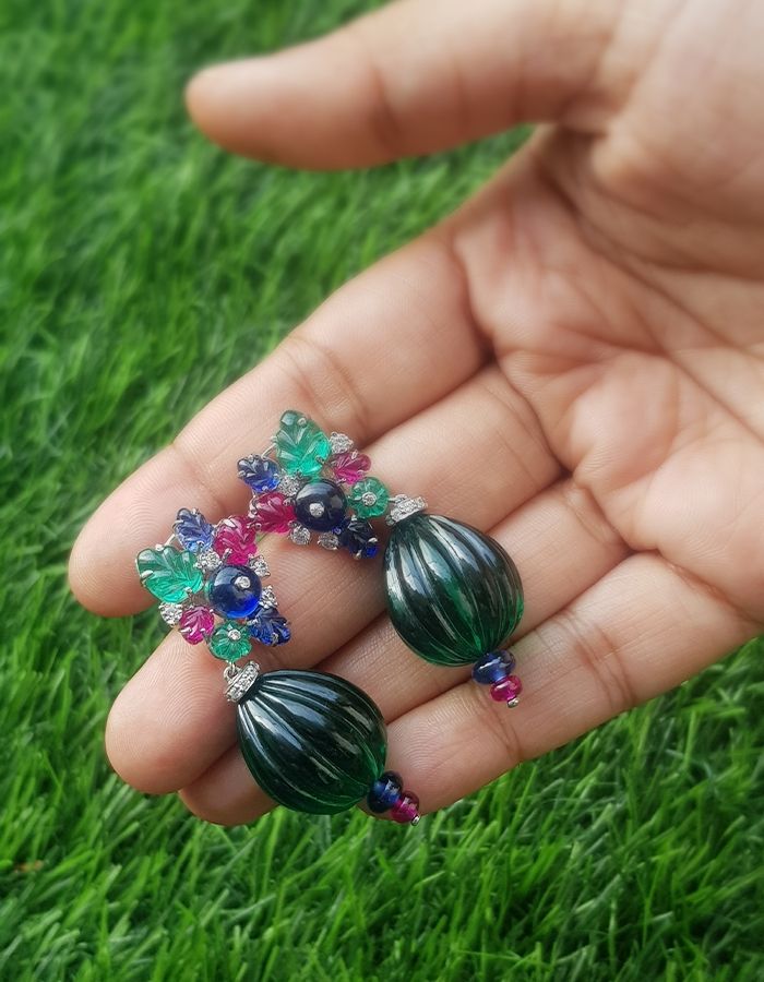 emerald earrings dangle