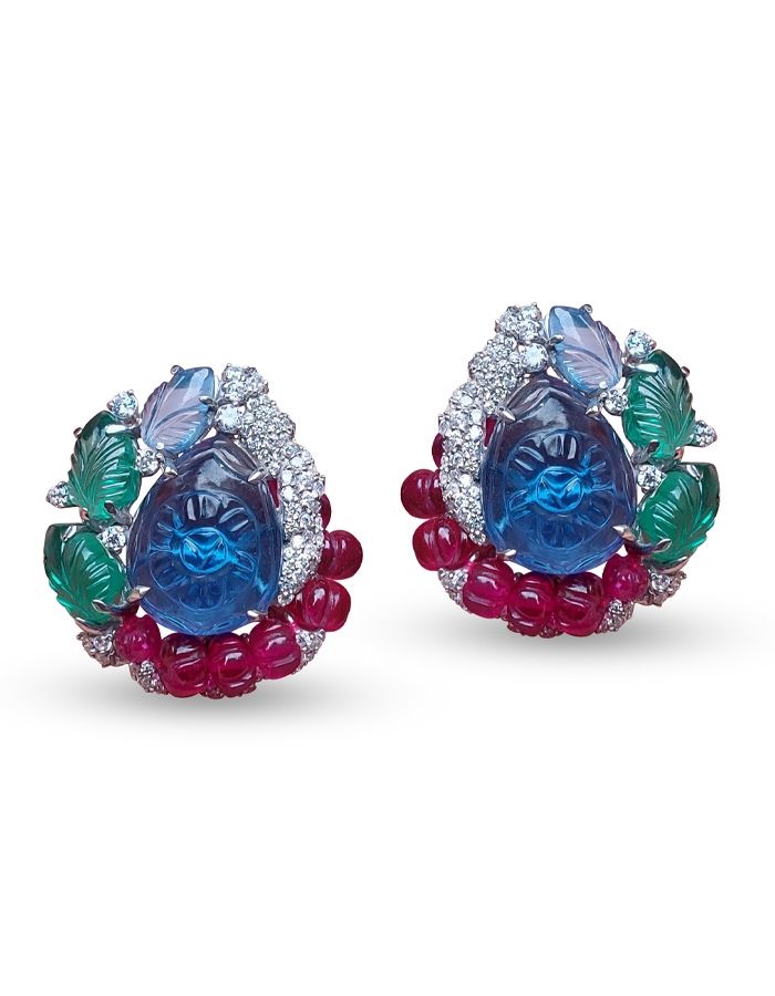 CZ vintage stud earring