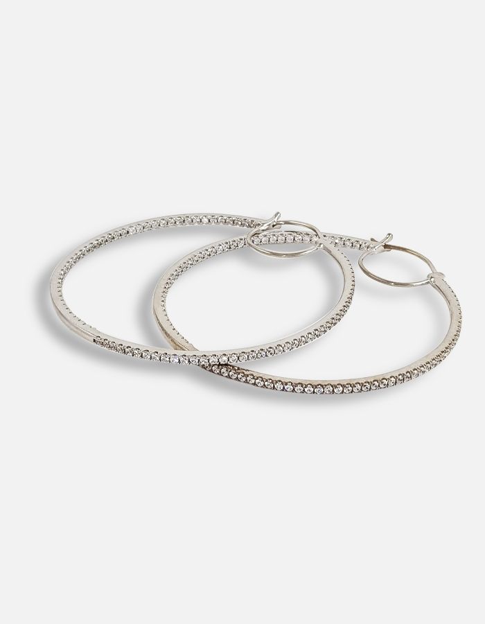 Antique diamond hoop earring