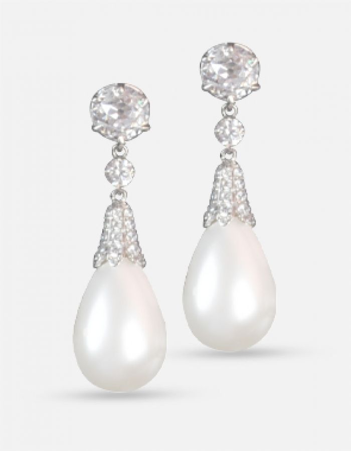 pearl earrings with diamonds