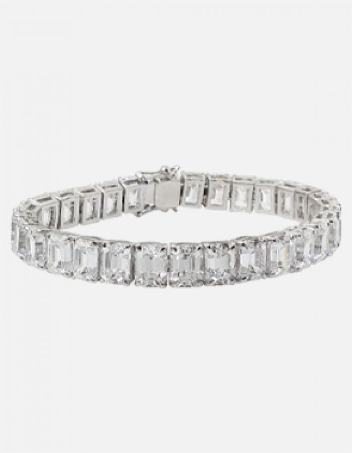 silver emerald bracelet