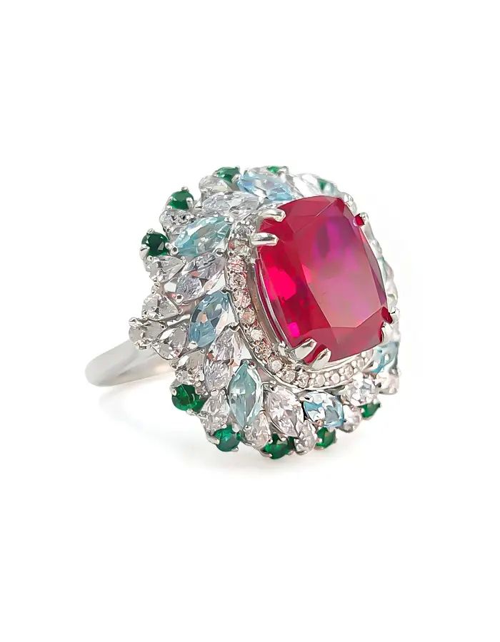 Cushion Burmese Ruby Ring
