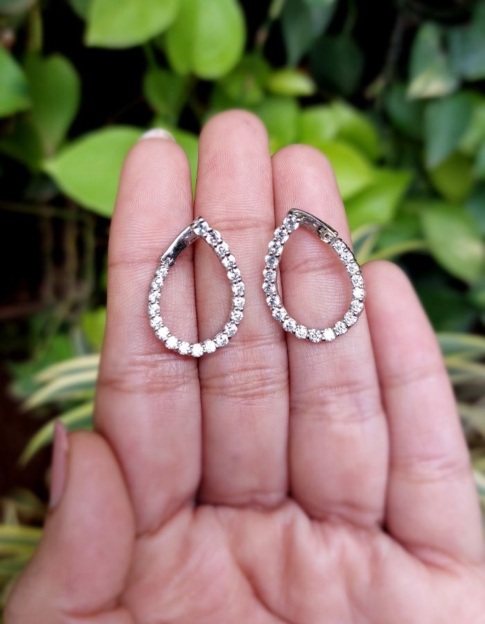 Silver hoop earring