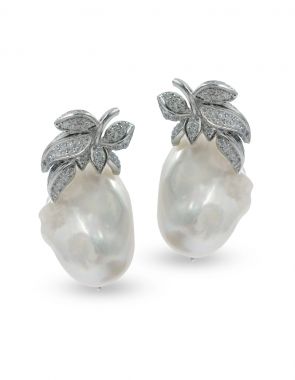 pearl earrings with diamonds