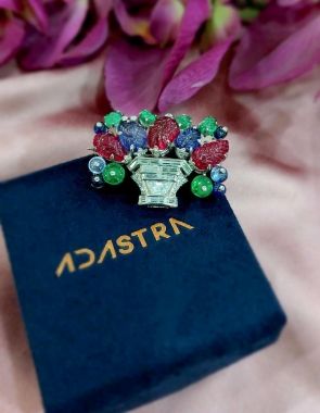 Carved gemstone brooch