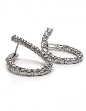 Inside out cz hoop earring sterling silver