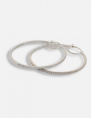 Antique diamond hoop earring