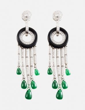 green drop earring