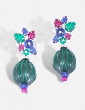 emerald earrings diamond
