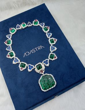 emerald ruby sapphire necklace